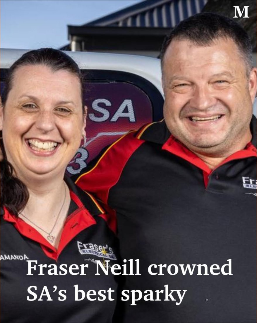 Newspaper clipping: Fraser Neill crowned SA's best sparky